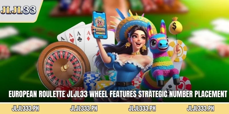 European Roulette JLJL33 wheel features strategic number placement